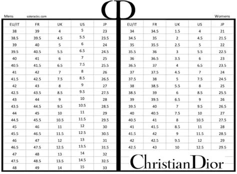 dior shoe size chart|christian dior size chart women.